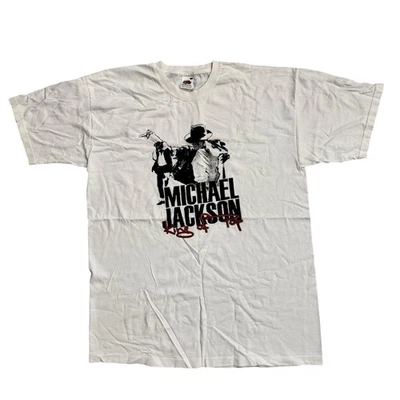 Michael Jackson King of Pop T-Shirt Weiß Gr. L Fruit of the Loom Top Zustand - Bild 1 von 4