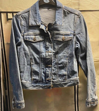 H&M Damen Jeansjacke S blau Denim kurz Langar...