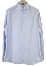 Suitsupply Men's Formal Shirt 43/17 Extra Slim Blue Pure Cotton Striped