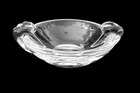 SIGNED MID CENTURY MODERN STEUBEN CRYSTAL DOUBLE HANDLE ASHTRAY / CANDY BOWL