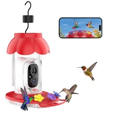 Smart Hummingbird Feeder with Camera, AI Identify Bird Breed,FHD 2K Live Bird...