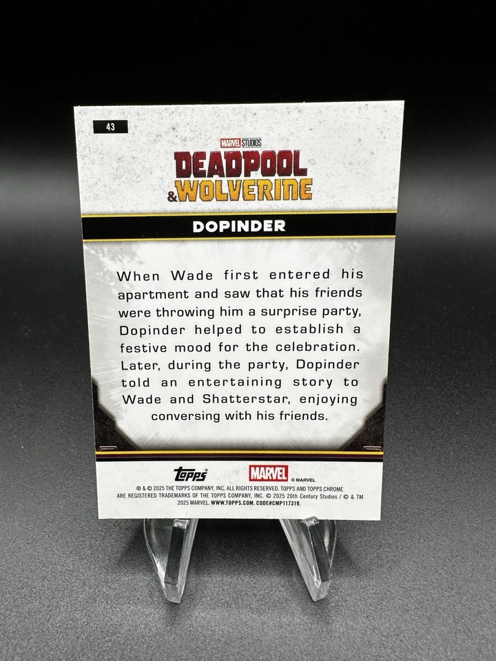 2025 Topps Chrome Deadpool DOPINDER Yellow Wave Refractor /399 #43 | eBay