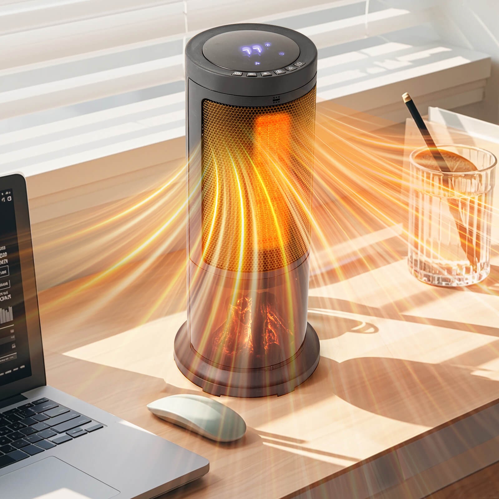 12h Timer For Indoor Use 1500w Ptc Fireplace Heater