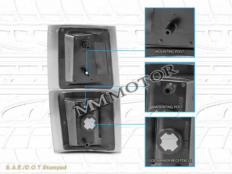 94-98 CHEVY полный размер C10 C/K SURBURBAN TAHOE угловые парковочные огни черный 4 шт. - Изображение 2 из 3