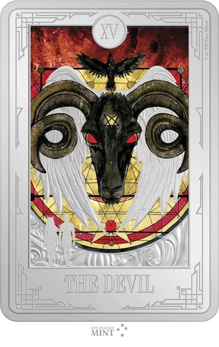 Niue 2024 Tarot Cards The Devil 1 oz Silver Proof Coin Mintage 2000 NEW SHIP NOW