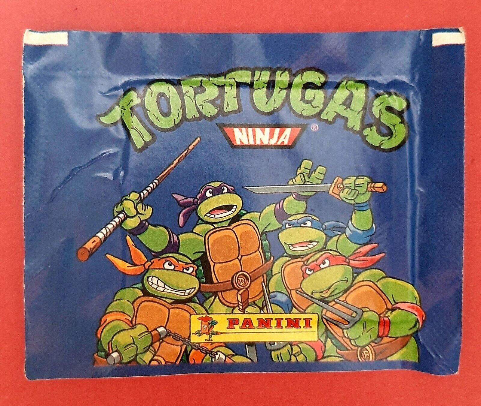 PACKET unopened PANINI Tortugas Ninja Pochette Bustina pack sobre sin abri 1995