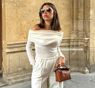 BLOGGER FAVE!!! ZARA women's Ecru Off-Shoulder Top NWT