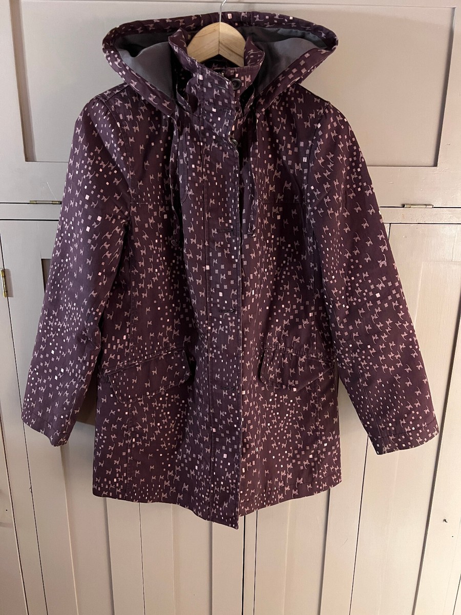 White Stuff 'Cats About Town' hooded ladies mac Maroon Size 10