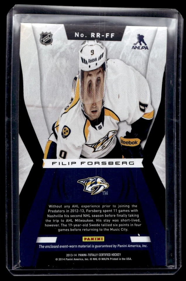 2013-14 Panini Totally Certified Rookie Roll Call Red Jersey Filip Forsberg RC - Image 2 of 2