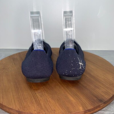 Rothys Pisces Zodiac Loafers Size 8.5 Dark Blue Silver  display picture 2