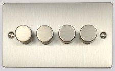 G&H Flat Plate Brushed Stainless Steel FSSW Light Switches, Plug Sockets, Dimmer