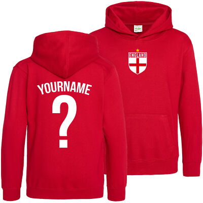 Personalisierter Hoodie England Flagge Abzeichen Fußball Englisch Rugby Geschenkidee für B...