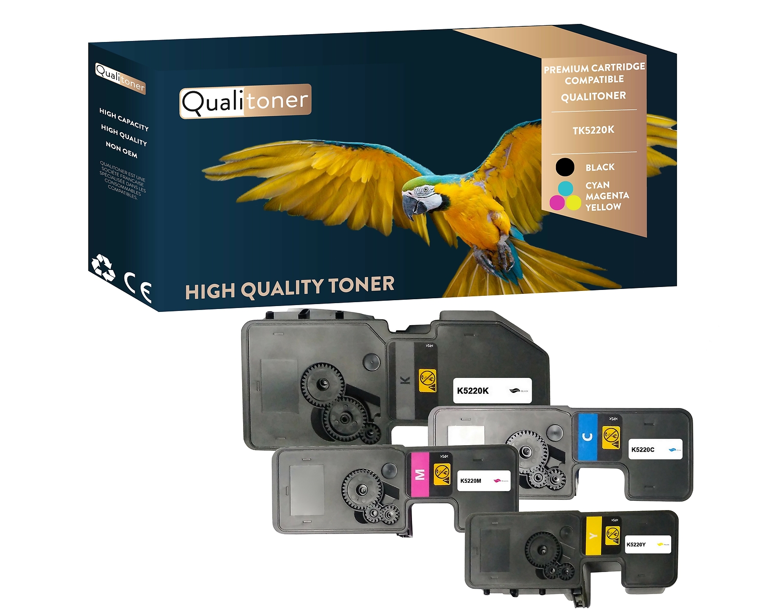 Toner TK5220K de rechange Kyocera pour imprimer des rapports professionnels en couleur