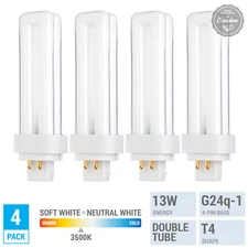Pack REPLACES BULBRITE 524233 CF13D835/E 13W Double Tube 4-Pin G24Q-1 Soft White