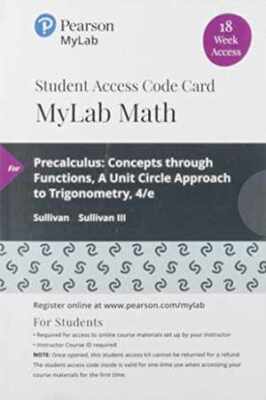 Precalculus: Concepts Through - Printed Access Code, by Sullivan Michael - New a