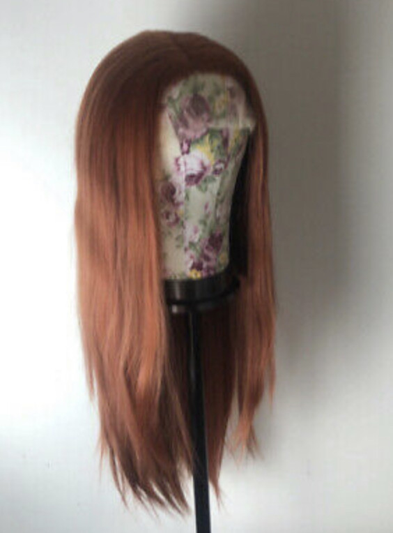 22” GINGER COPPER red straight lace front wig *NEW* 5” front  display picture 1
