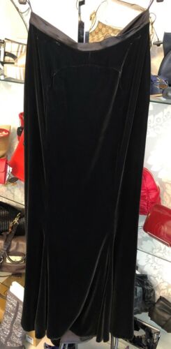VALENTINO Long Black Velvet Pencil Skirt w/Flared… - image 1