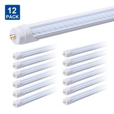 12Pack 8FT LED Tube Light Bulbs 6000K Single Pin FA8 7800LM Shop Lights 8Feet
