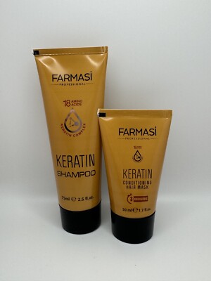Farmasi Keratin Shampoo & Conditioning Hair Mask Set of 2 NIB Nourishing Repair