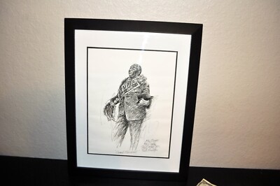 KEN BURKE - FATS HOUSTON King of New Orleans Jazz. Double-Signed FRAMED 15x21