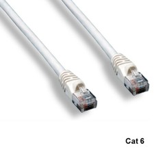 KNTK White 50ft Cat6 UTP Patch Cord 24AWG 550MHz Panel Router Networking RJ45