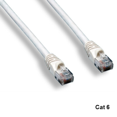 KNTK White 50ft Cat6 UTP Patch Cord 24AWG 550MHz Panel Router Networking RJ45