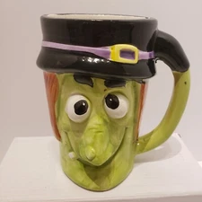 Royal Norfolk Coffee Cup/Mug 5" High Halloween Sculpted Silly Green 