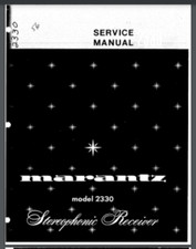 Marantz Model 2330 Stereophonic Receiver Service Manual 42 pages comb bound