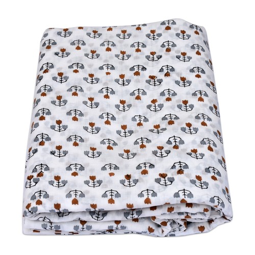 Handmade Indian Block Printed Cotton Fabric White Light Weight Garment Material - Picture 5 of 5