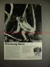 1974 Canon F-1 F1 Camera Ad w/ Monkey - Faraway Faces!!