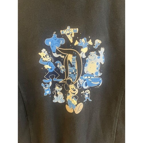 Disney Parks Mickey 60th Anniversary Hooded Zip Up Sweatshirt Blue Emblem Large - Picture 4 of 6