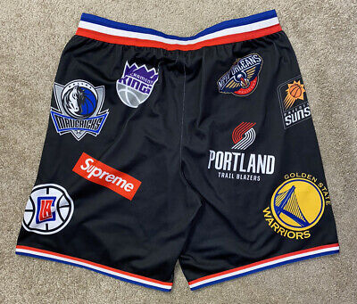 Supreme NBA Teams Logo Shorts Black - Basketball Shorts Store