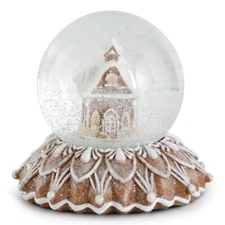 K & K Interiors - Glittered Gingerbread House Snow Globe - 54724A