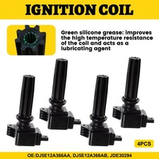 4 Set Automotive Ignition Coil Spark Plug fits for Ford Edge No.CM5Z12029A Black