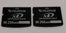 A total of 2 FUJIFILM xD-Picture Card M 256 MB Camera Memory Card