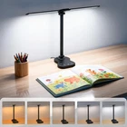LED Desk Lamp USB Charging Port 5 Color 10 Brightness Dual Swing Arm Black