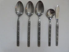 3 MCM Ekco Eterna MONTALO Stainless Japan OVAL SOUP PLACE SPOONS 7.25" & Sugar 