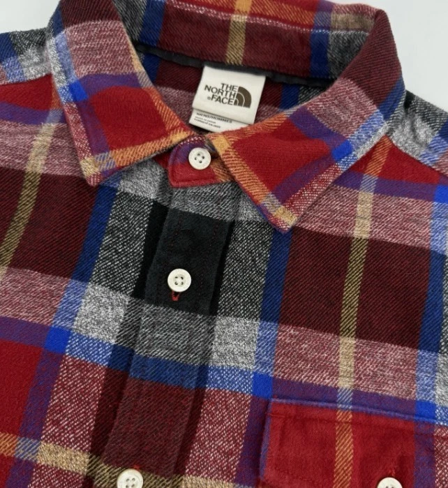 The North Face Flannel Shirt Men’s XL Plaid Colorful Midweight Cotton Outdoor