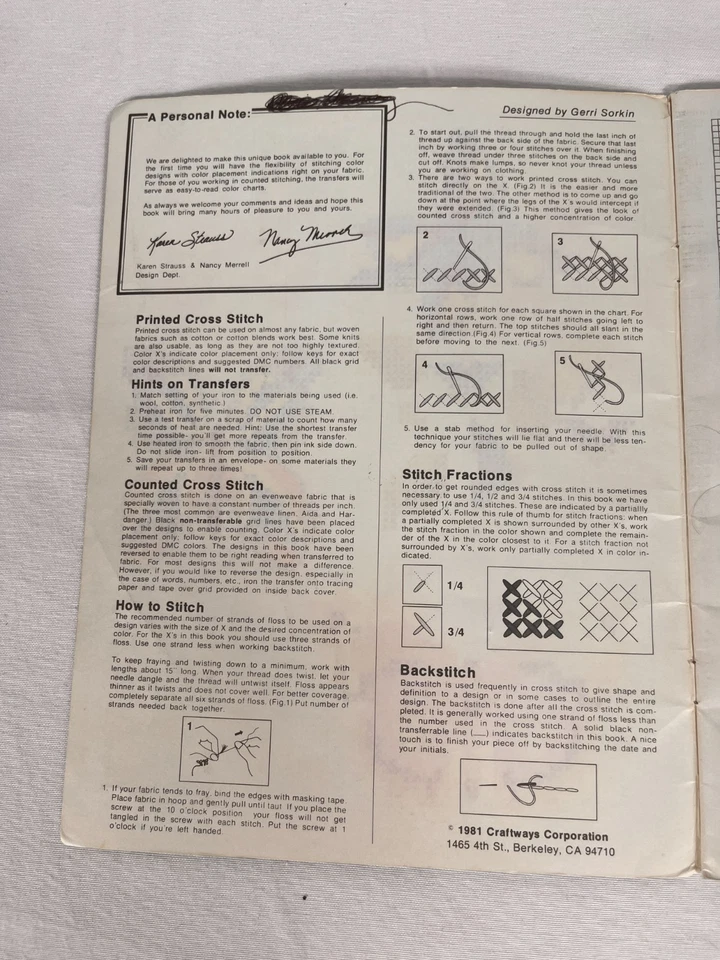 Vintage 1981 Iron-On Transfers for Cross Stitch Book Butterflies Birds & Flowers - Image 4 of 4