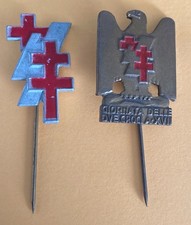 GIORNATA DELLE 2 CROCI - 2 Spille in metallo dell'epoca