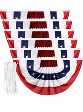 1.5x3 Feet American Pleated Fan Bunting - USA Patriotic Half Fan Flags for...