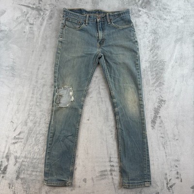 Levi s 511 Slim Jeans Herren W32 L32 Distressed Blau Denim