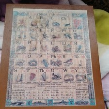 Vintage Welsh wooden alphabet block set made in Taiwan