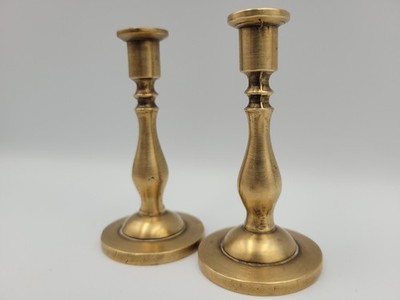 Paar Peerage England Messing Kerzenständer 3'' klein schlichtes Design klassischer Tisch