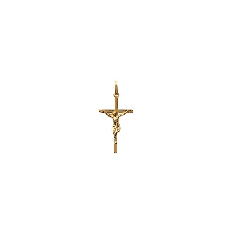 Pendentif croix avec Jésus en plaqué or jaune pour homme et femme