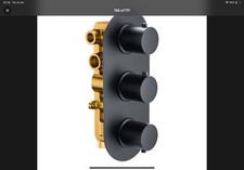 Matt Black Concealed Thermostatic Shower Mixer Valve Kits & Arm, Head, Handsets