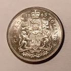 1963 Canadian 50 Cents, Elizabeth II, Silver (.800), ASW .3oz  **LOW SHIPPING**