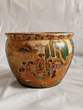 1960 Vintage Vaso Ceramica Figure Orientali Satsuma Made in China