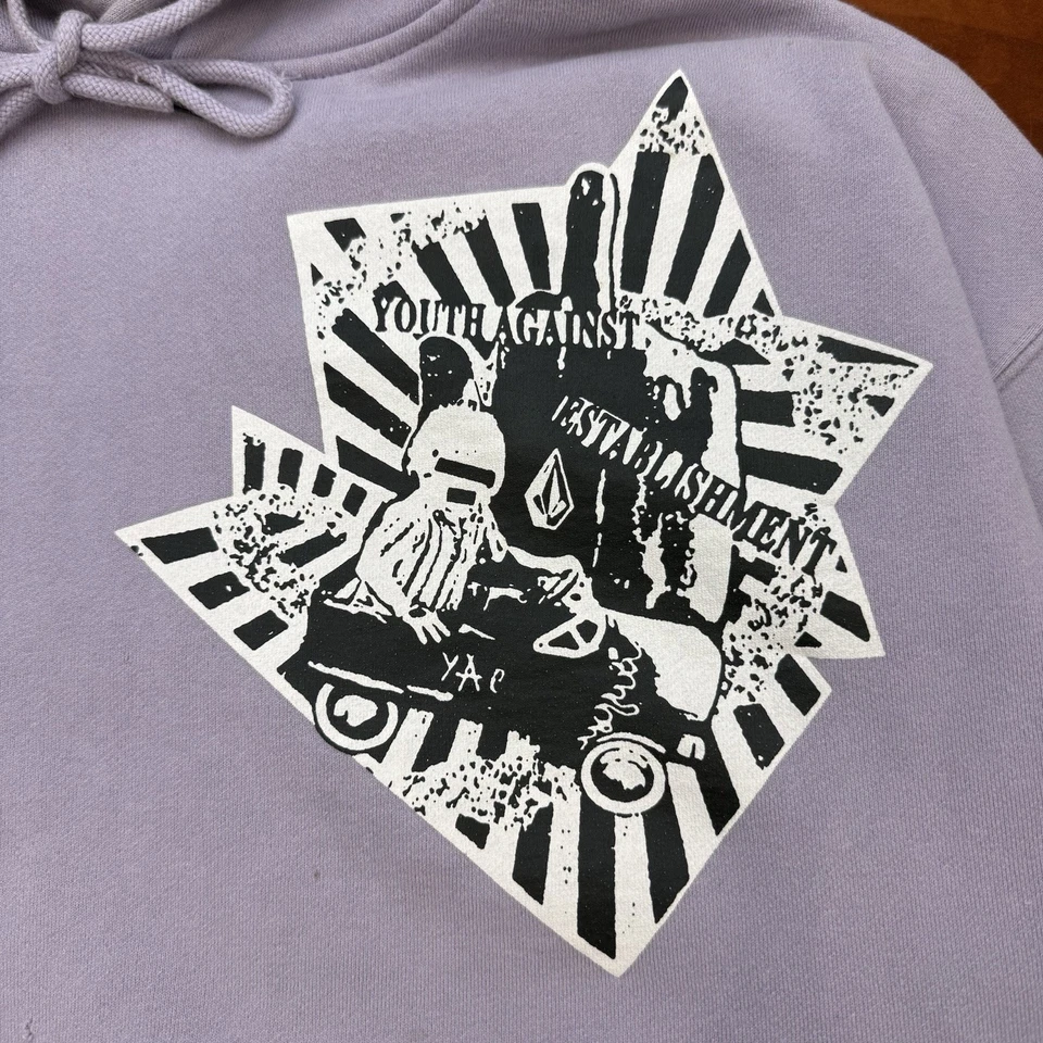 Sudadera con Capucha Y2K Surf Volcom Púrpura Skate Punk Grunge Talla PEQUEÑA Pullover Foto 2 de 4
