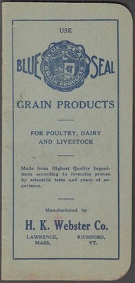 H K Webster Blue Seal Gran Products pocket memorandum book 1959-1960